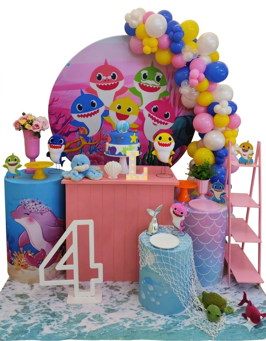 Baby Shark Menina Capa 2 Kit Ouro  