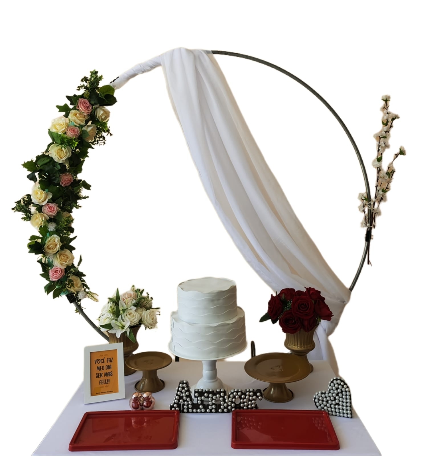 Casamento e Noivado Arco com flores Kit Canti