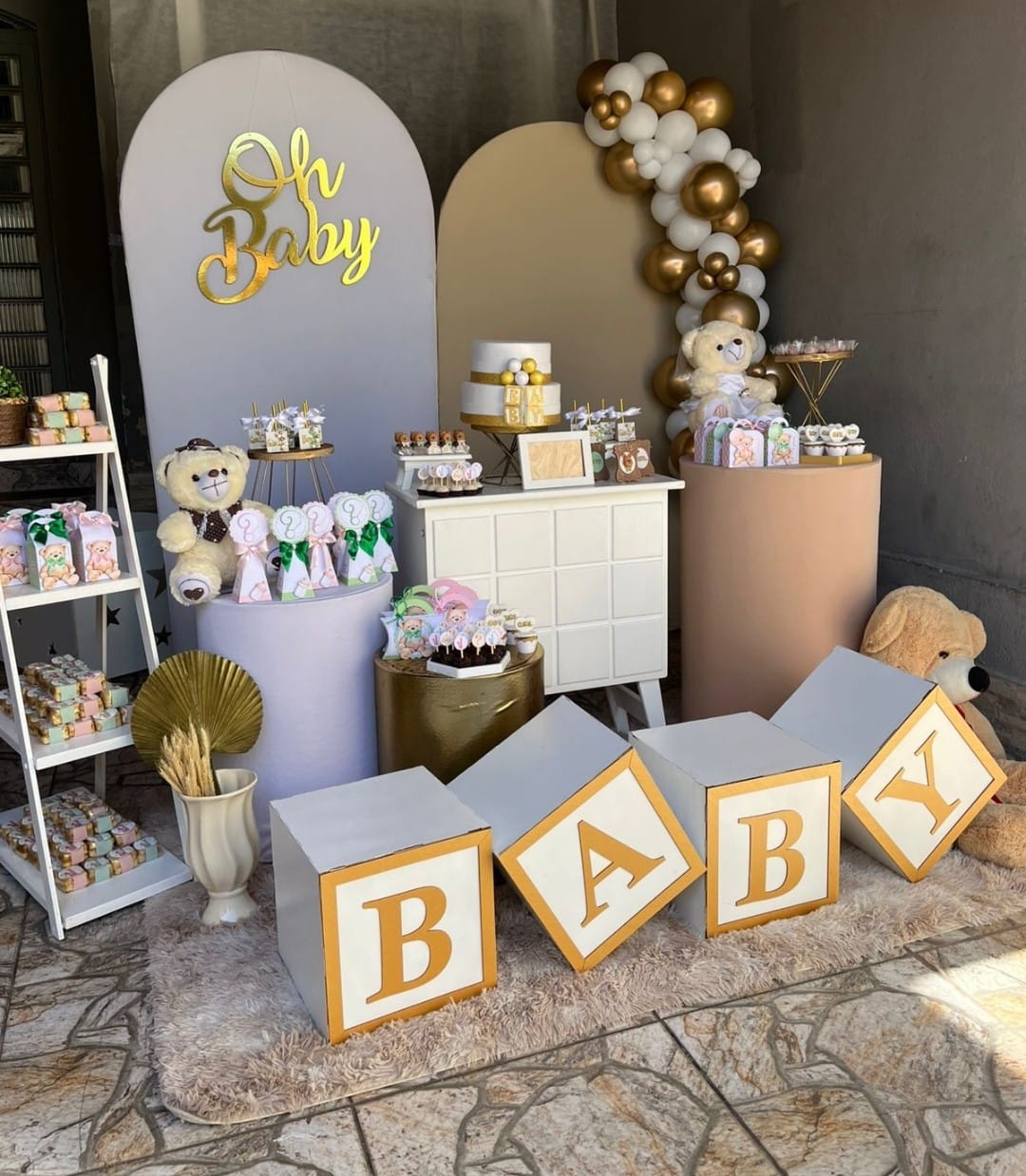 Chá Revelação Liso Kit Ouro sem a Cômoda