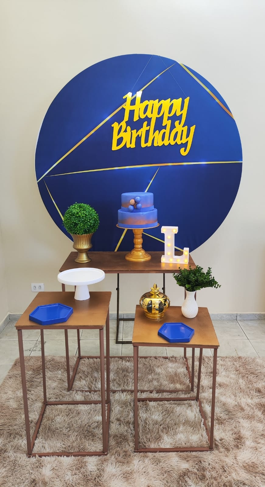  Azul Escuro com Dourado Kit Ouro 