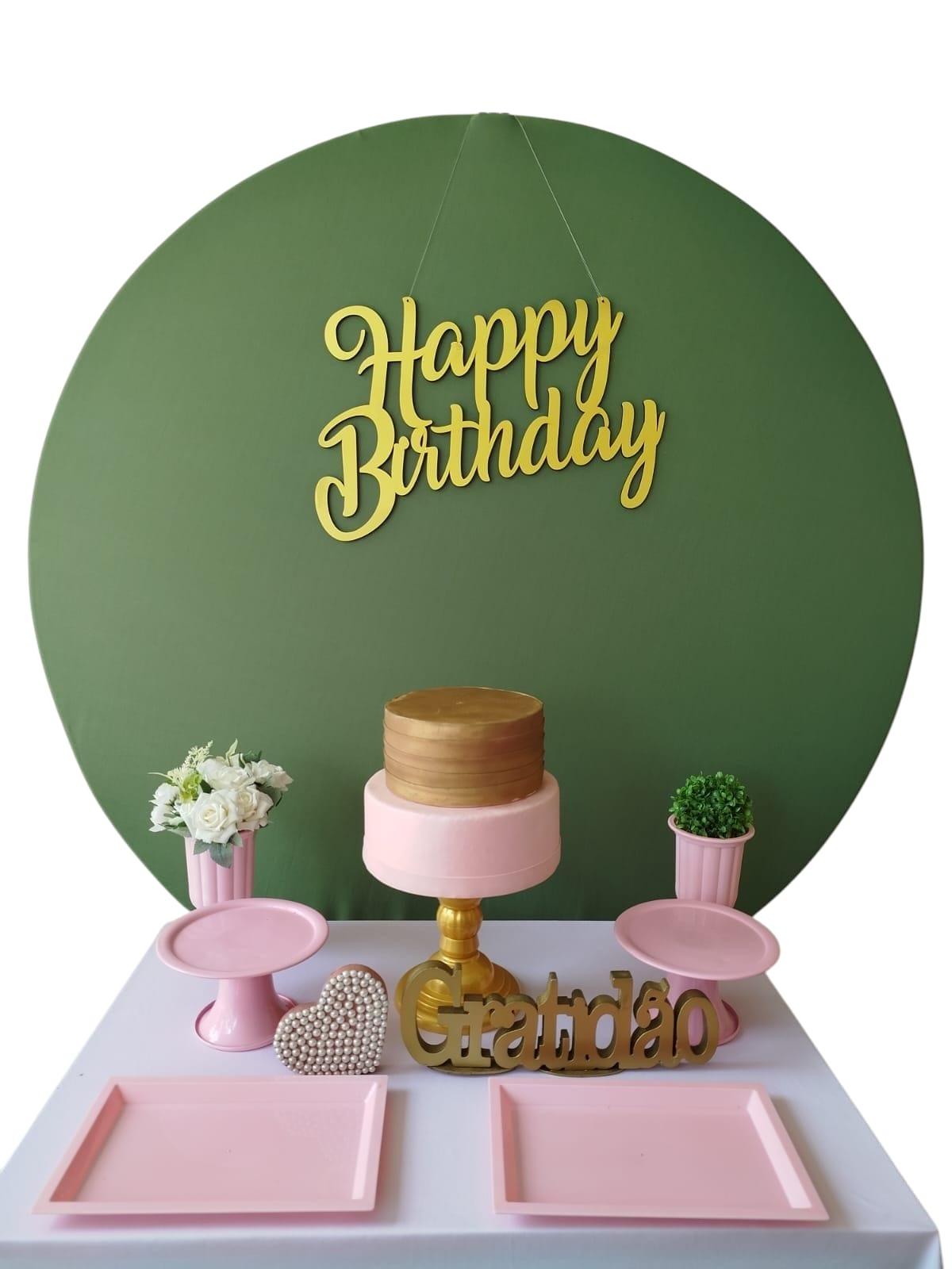 Aniversário Adulto Feminino Verde Eucalípto 