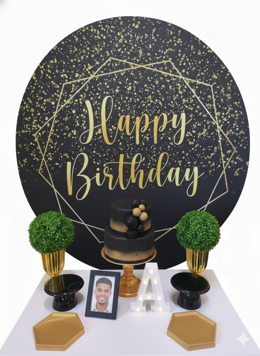 Preto com Dourado Masculino Kit Bronze