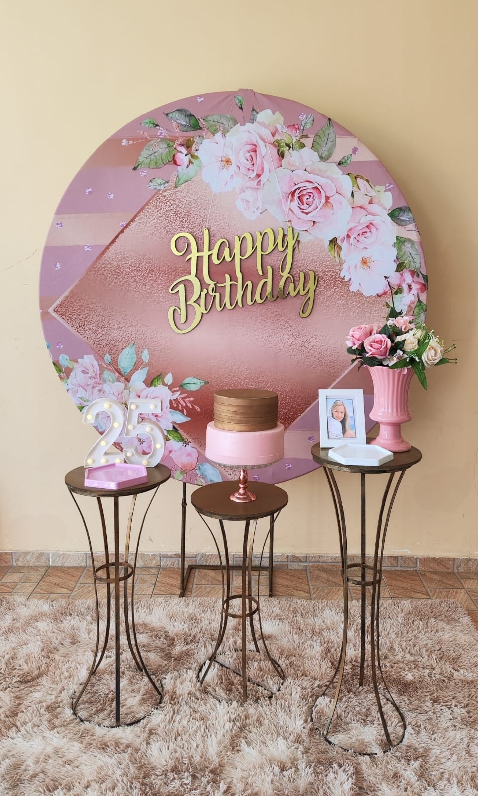 Rose com Flores Kit Ouro