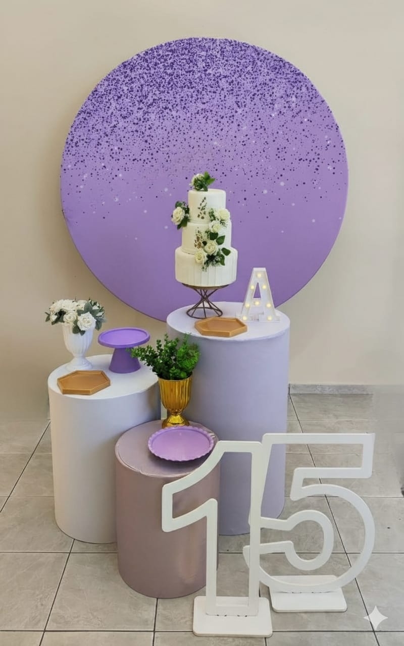 Glitter lilas Modelo 2 Kit Prata