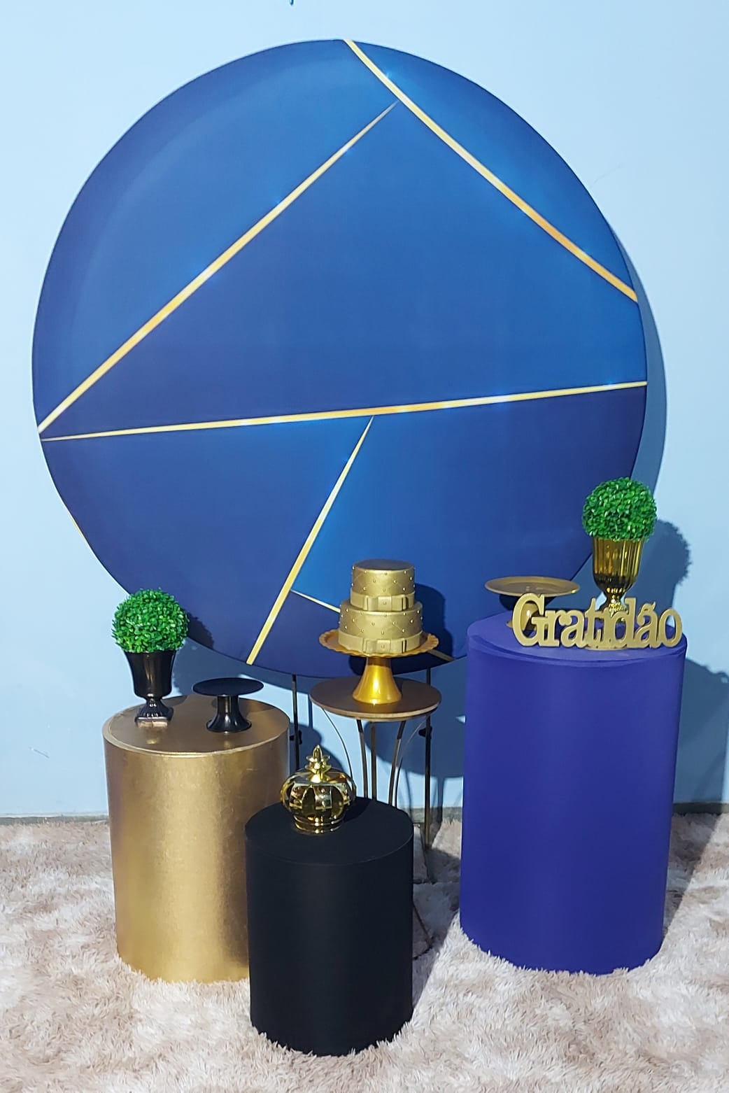 Azul Escuro com Dourado Kit Ouro