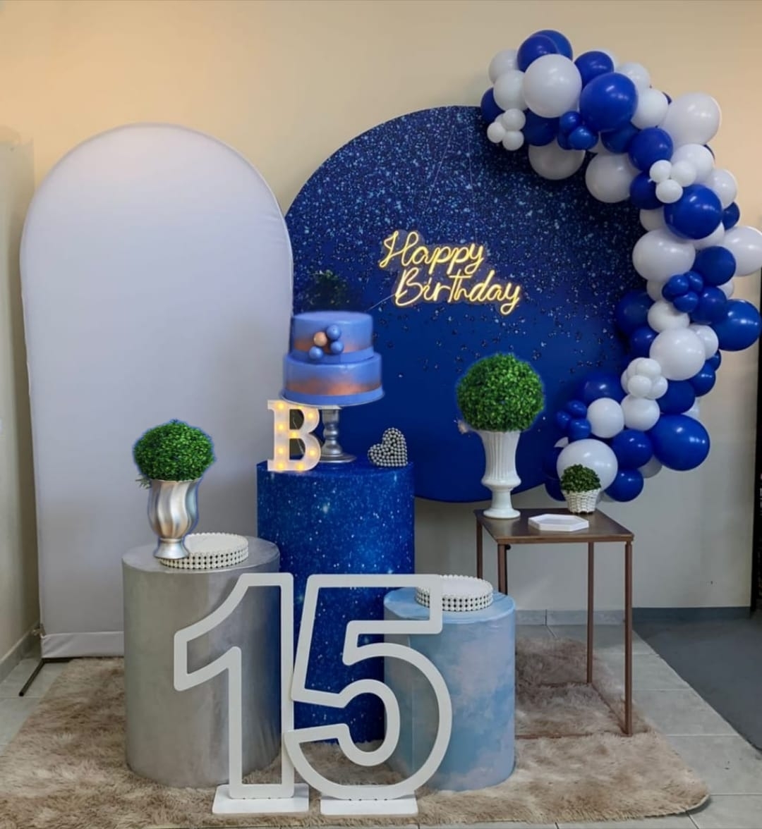 Azul com Glitter Masculino Kit Diamante