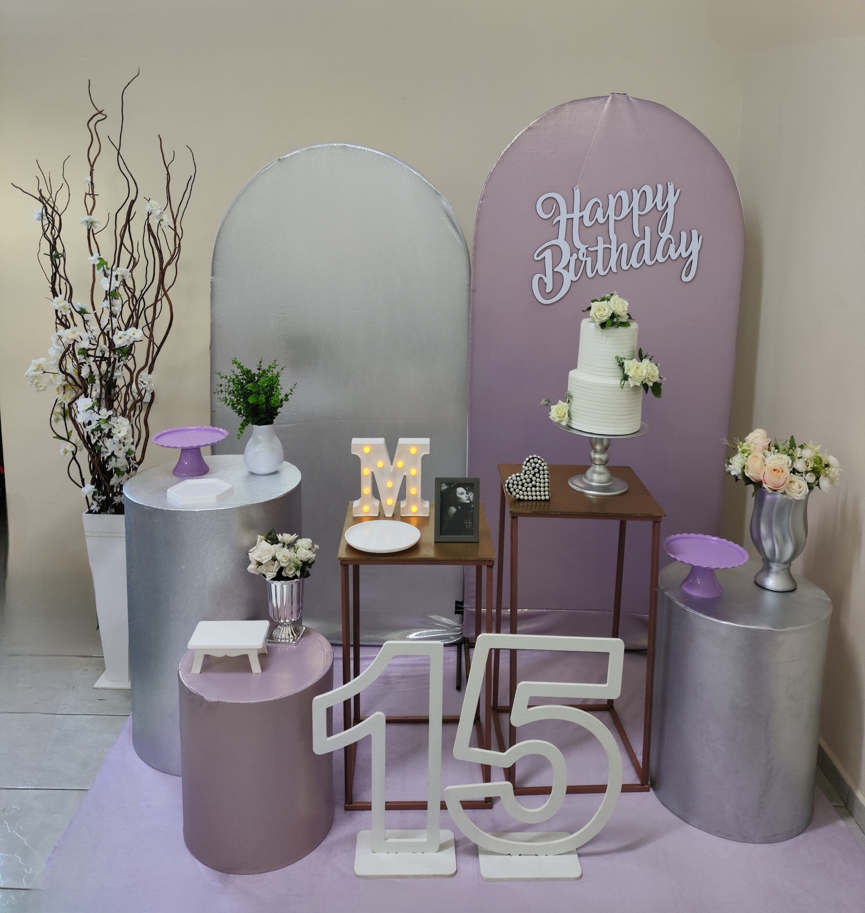 Romano lilas Brilho e Prata Kit Diamante