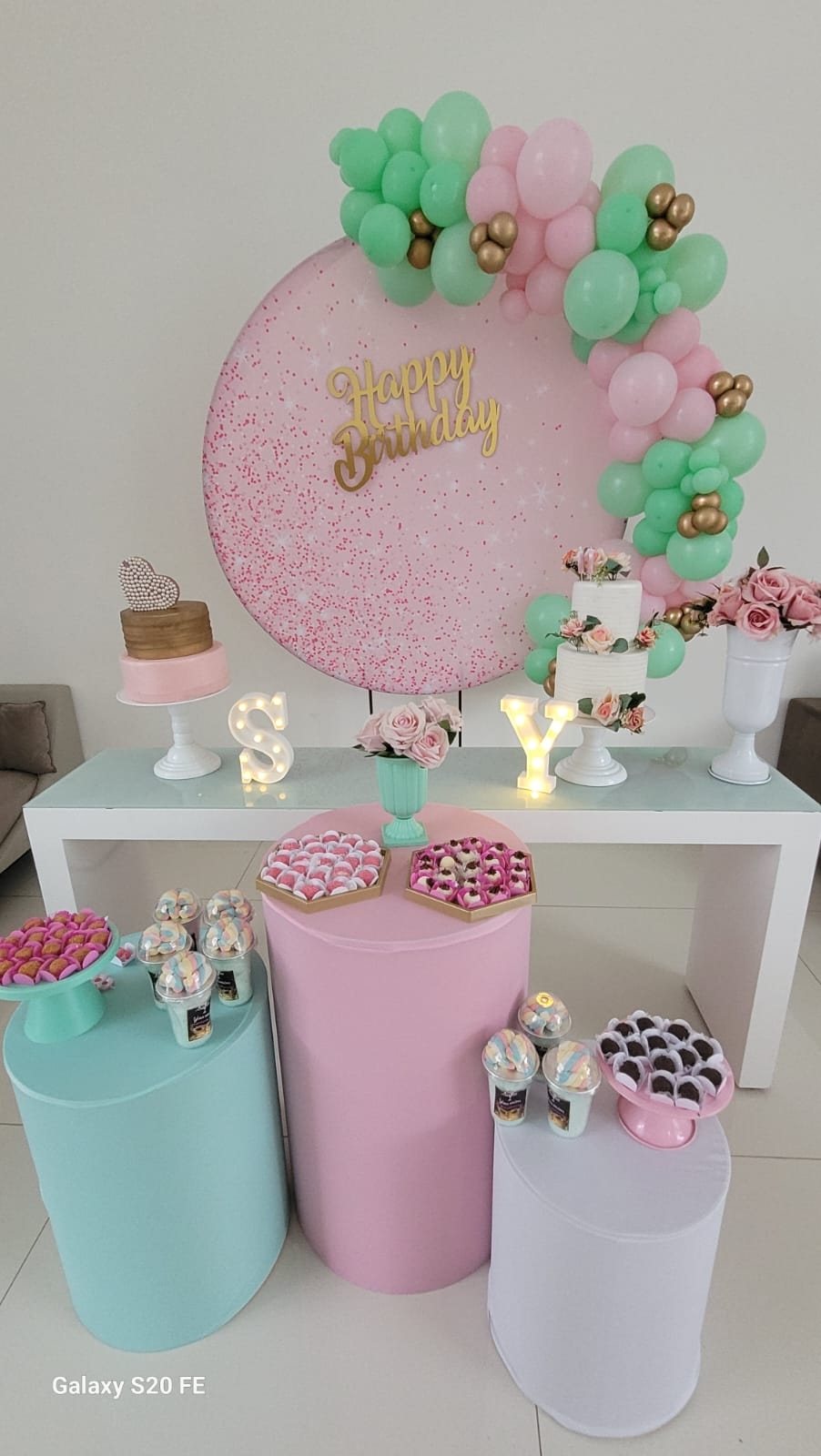 Rosa com glitter Rose e verde  Kit Bronze