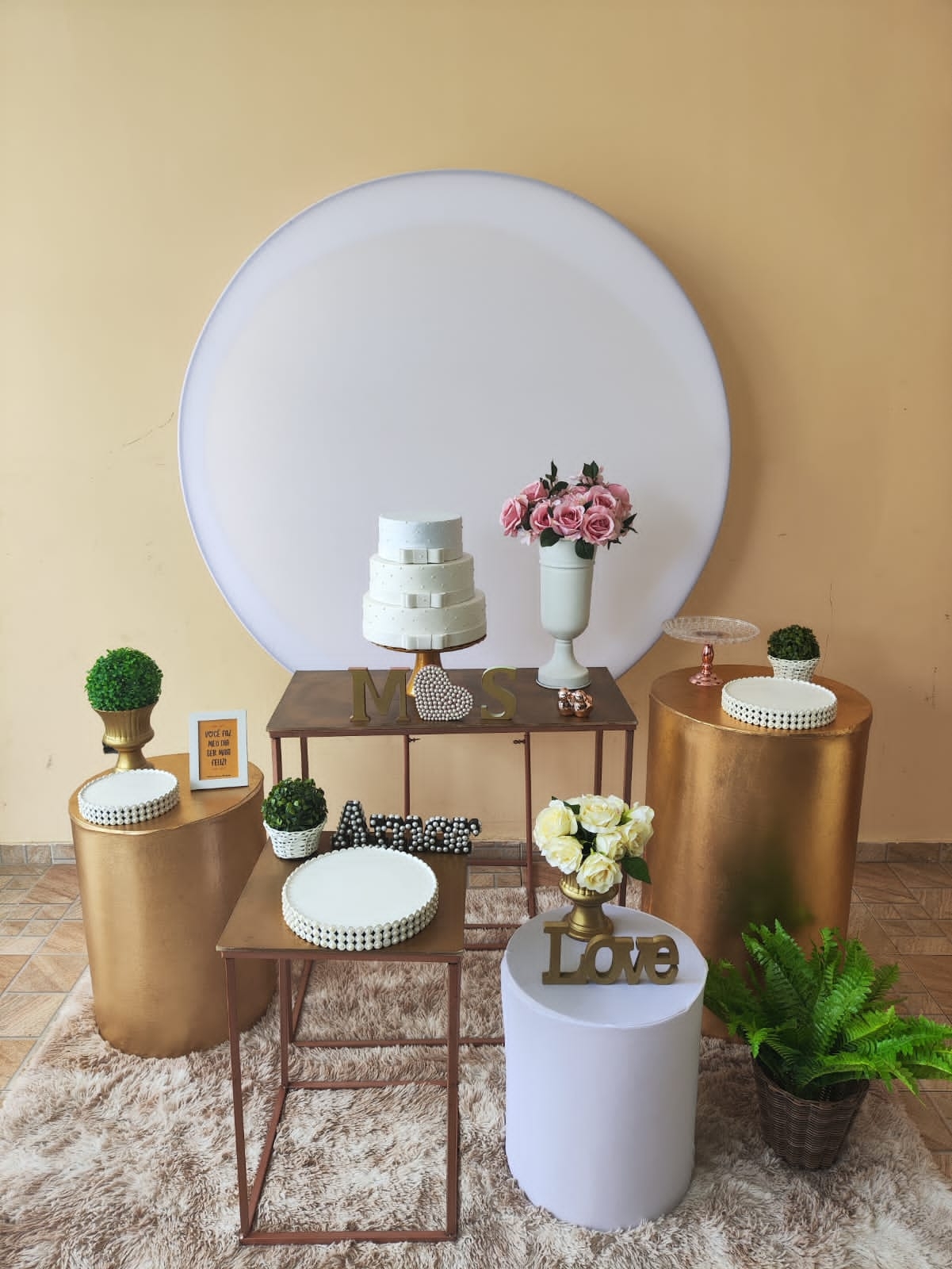 Casamento e Noivado Branco com Dourado Kit Di