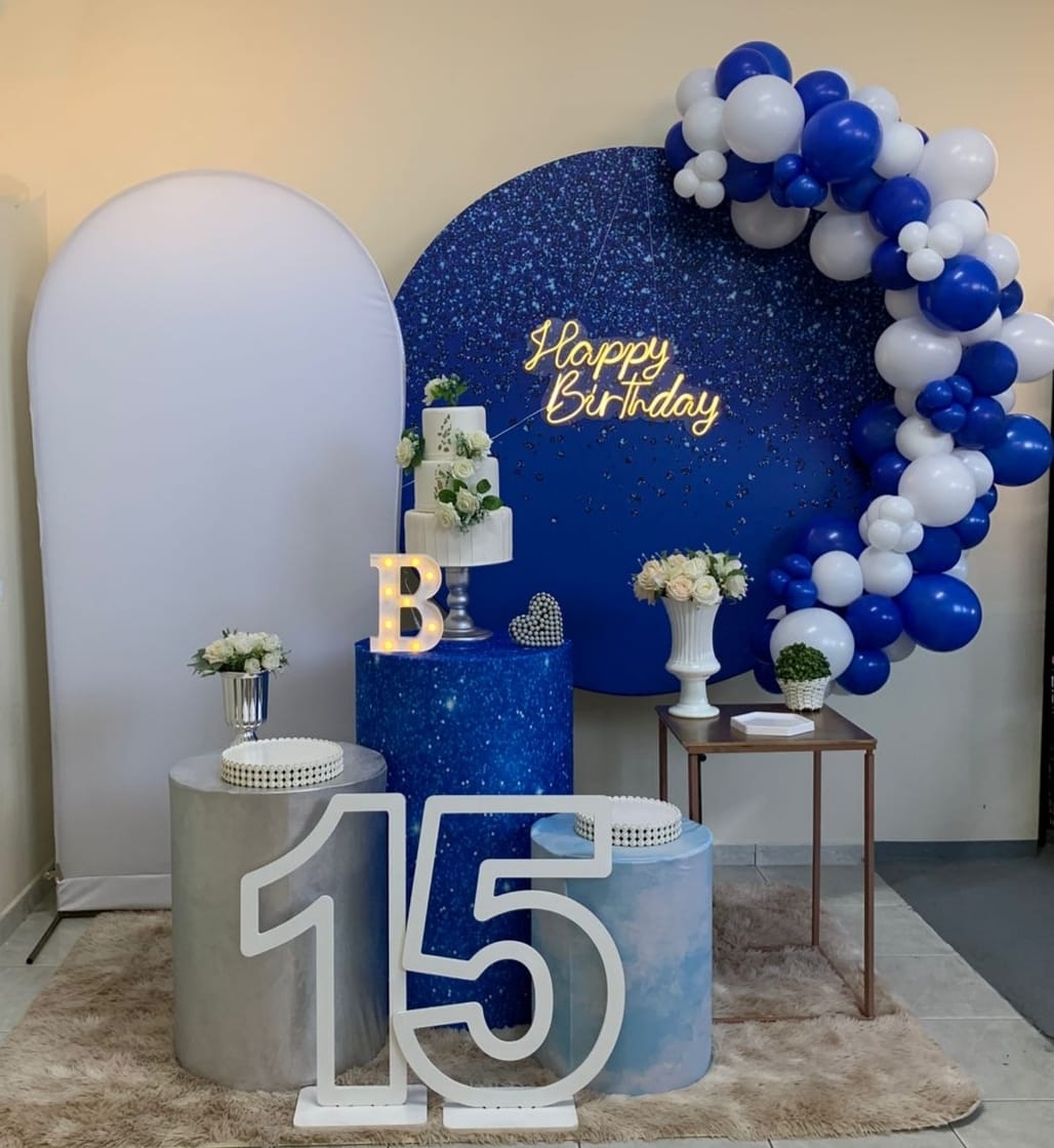 Azul com Glitter Feminino Kit Diamante