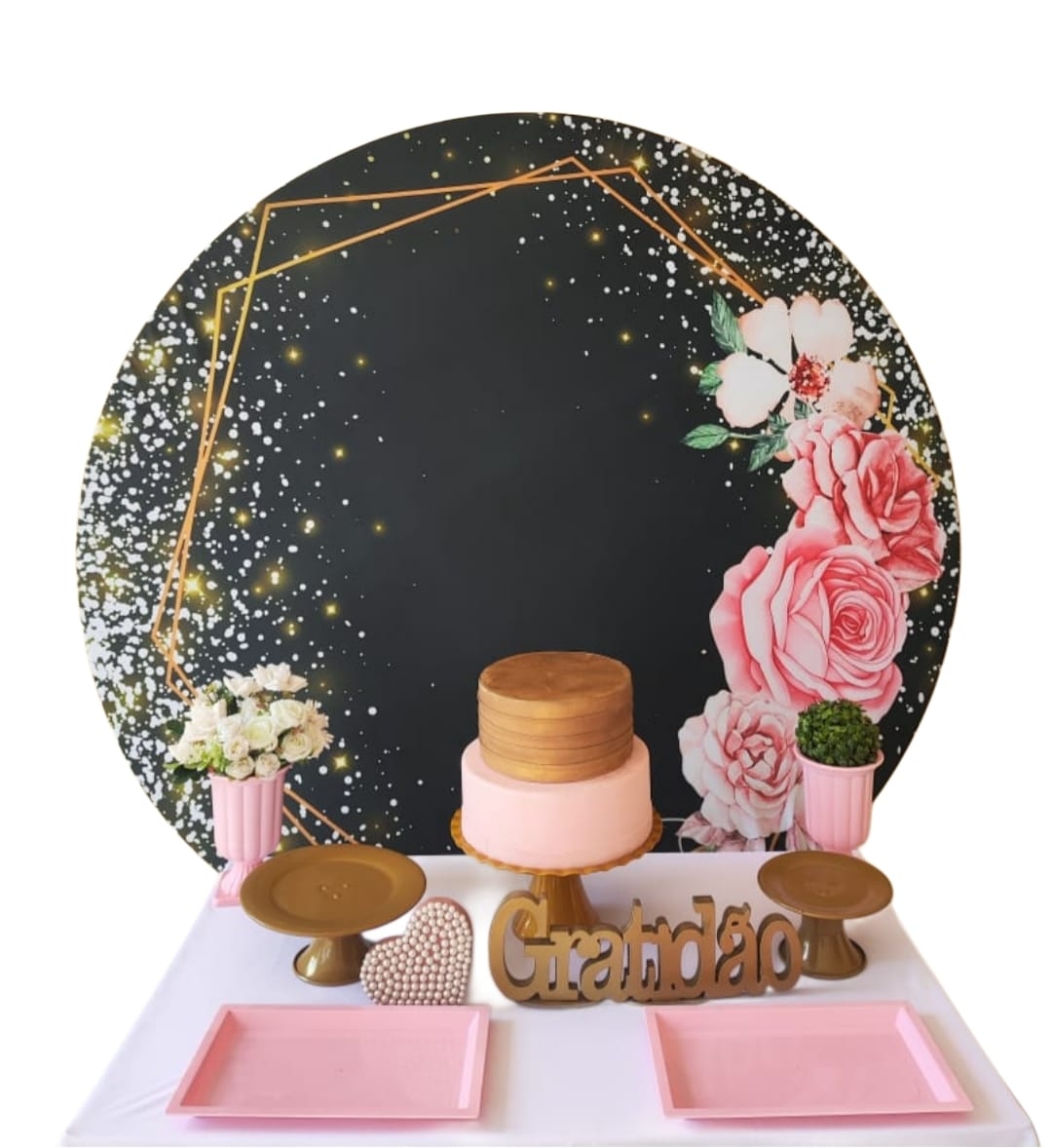 Floral Fundo Preto Kit Bronze 