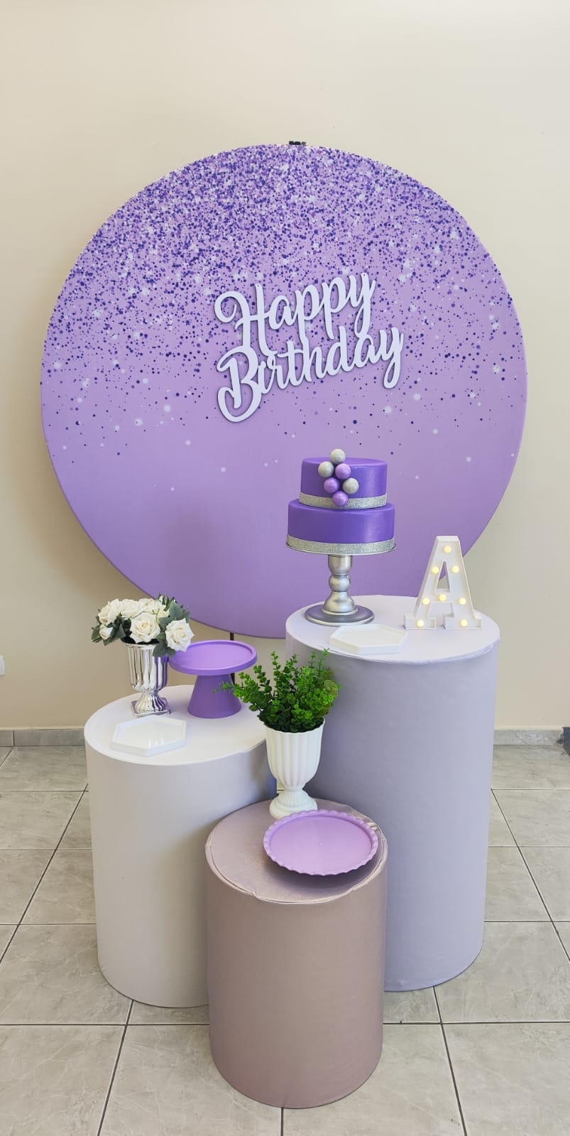 Glitter lilas Modelo 2 Kit Prata