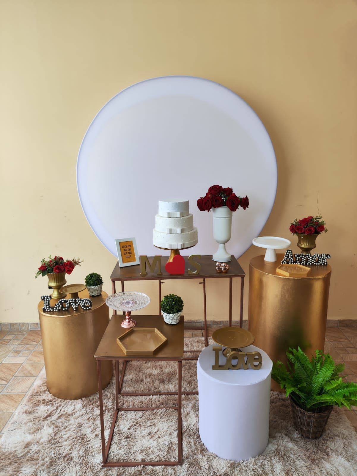 Casamento e Noivado Branco com Dourado Kit Di