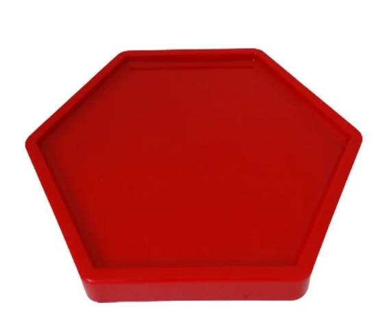 Bandeja baixa Plástico sextavada Vermelha