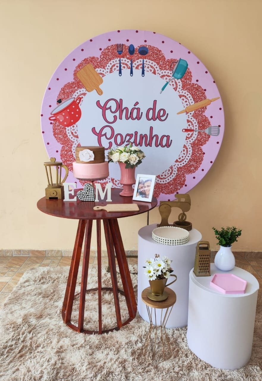 Chá de cozinha Rosa Kit Ouro 