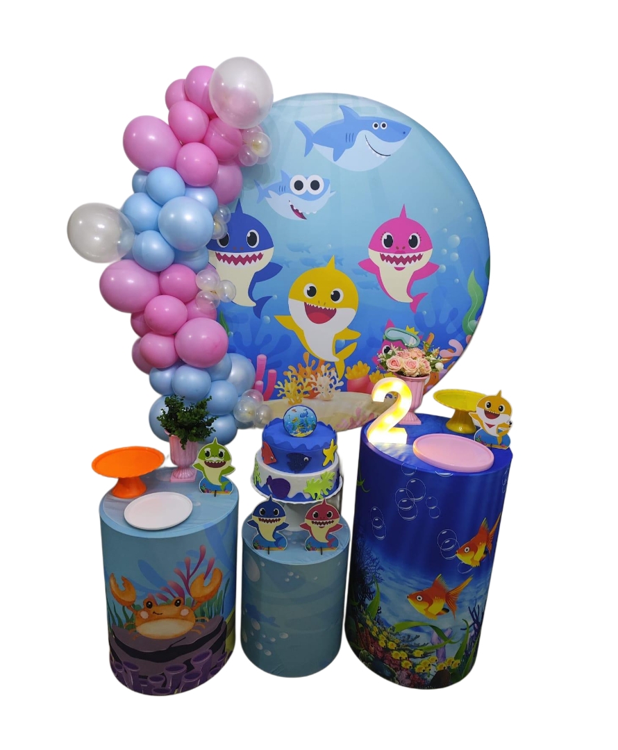 Baby Shark Menina Kit Bronze com Arco de Bexi