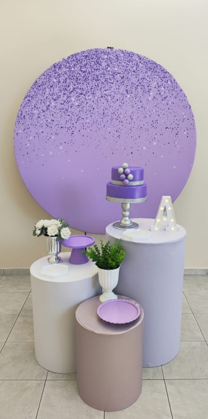 Glitter lilas Modelo 2 Kit Prata