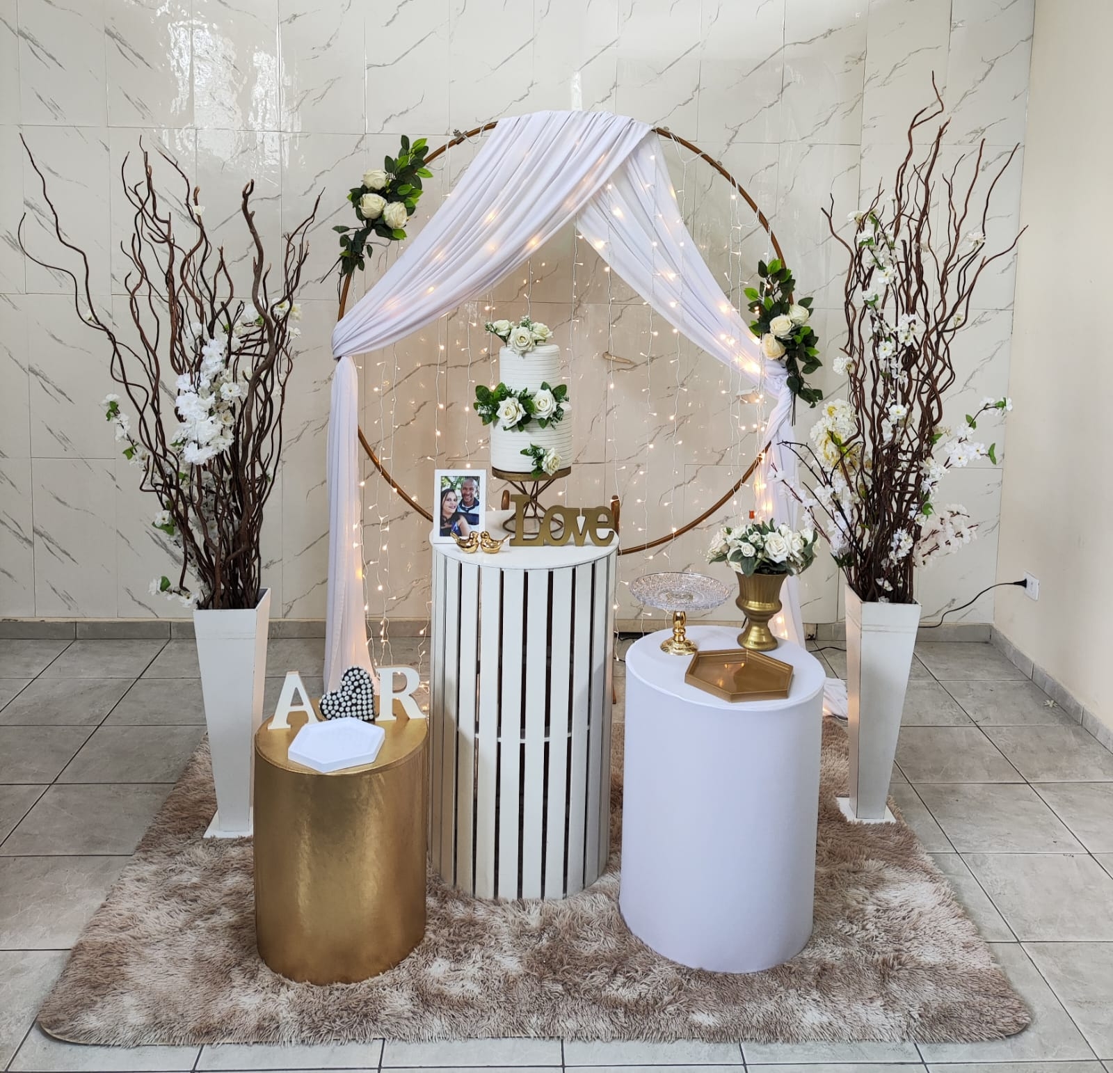  Casamento e Noivado Cortina de Led no Arco r