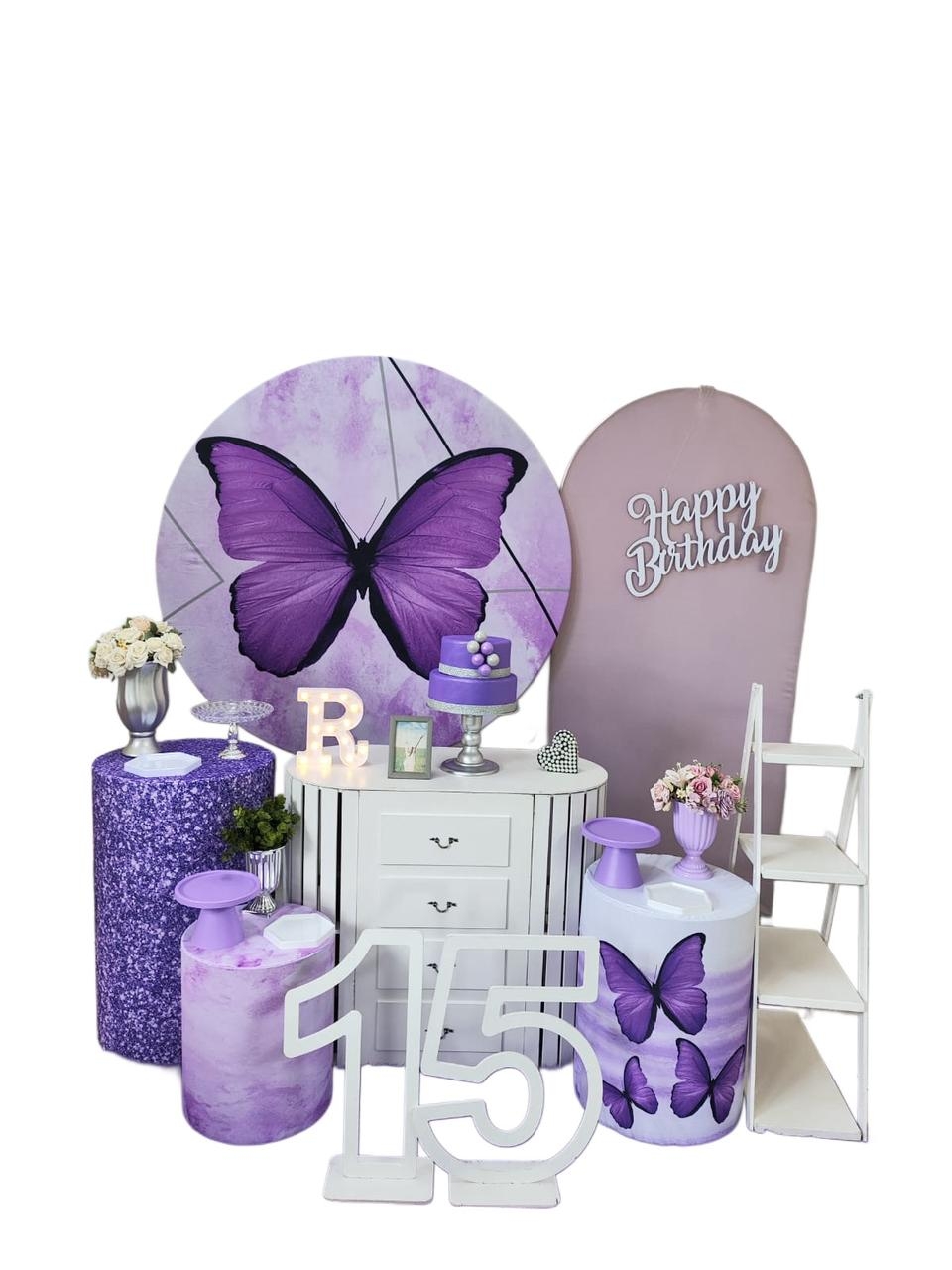 15 Anos Borboleta Roxa Kit Diamante