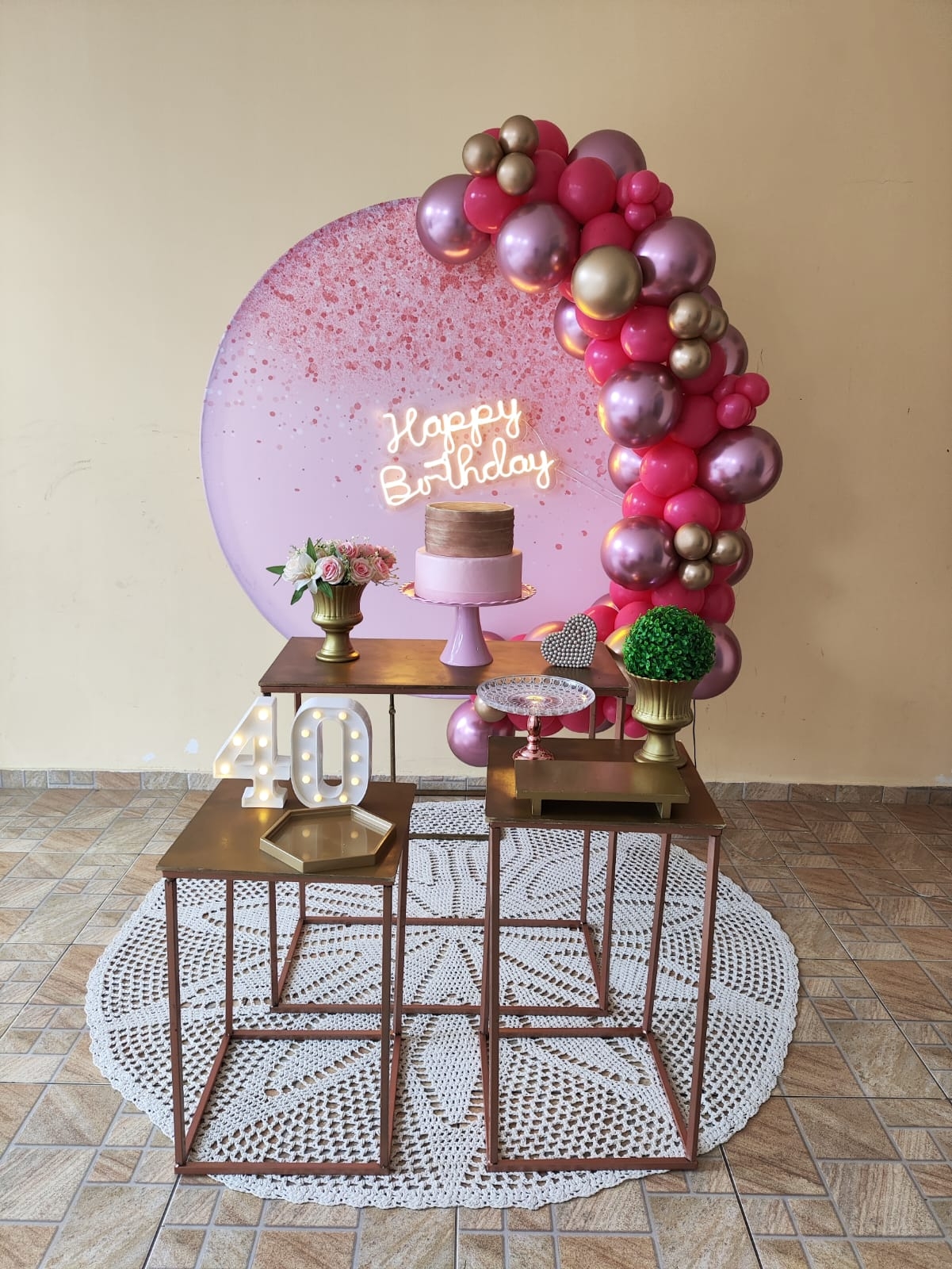 Rosa com glitter Rose Kit Ouro