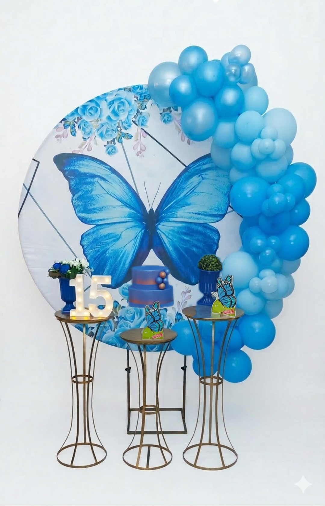 Borboleta Azul Kit Prata II