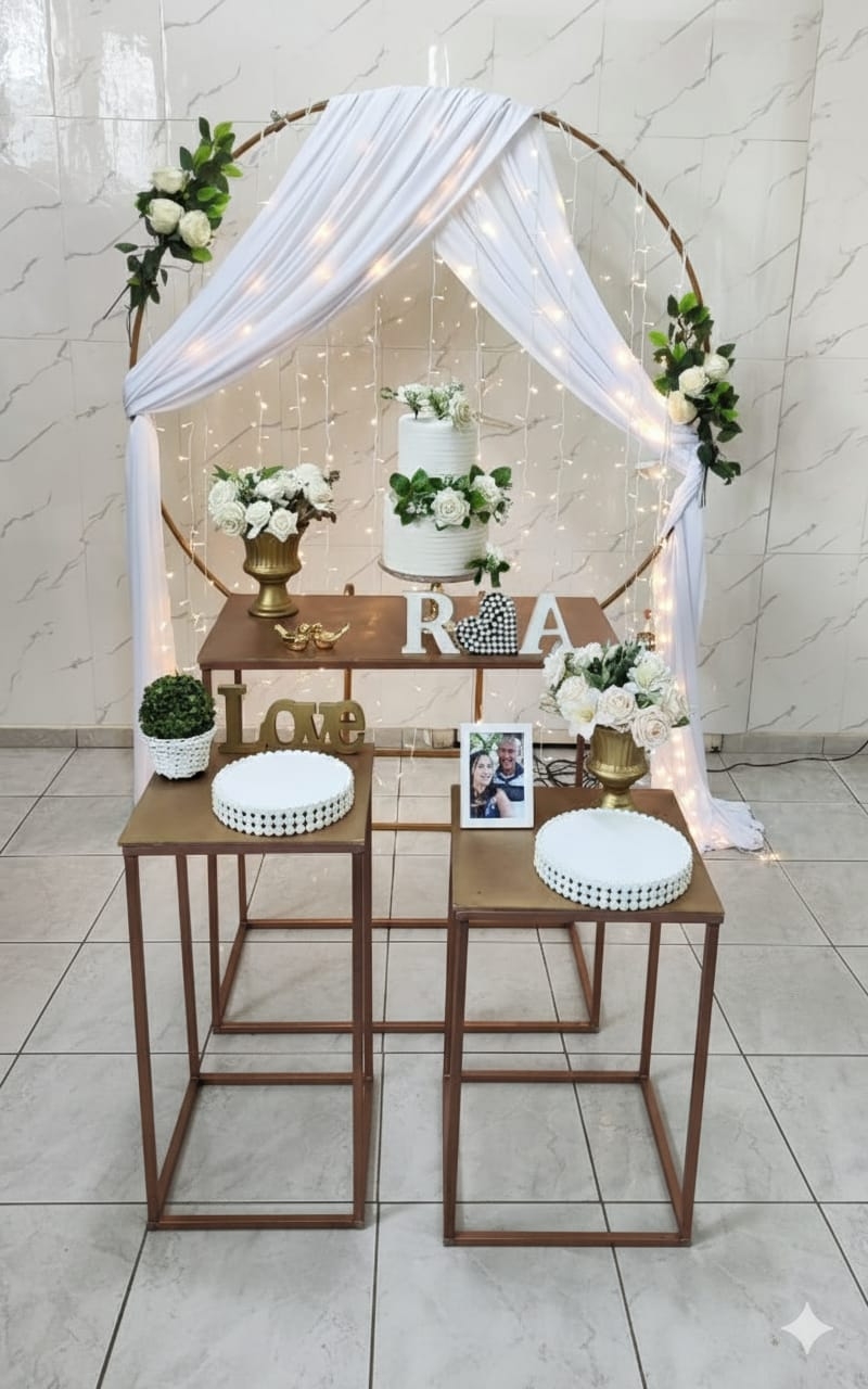  Casamento e Noivado Cortina de led Mesas Ros