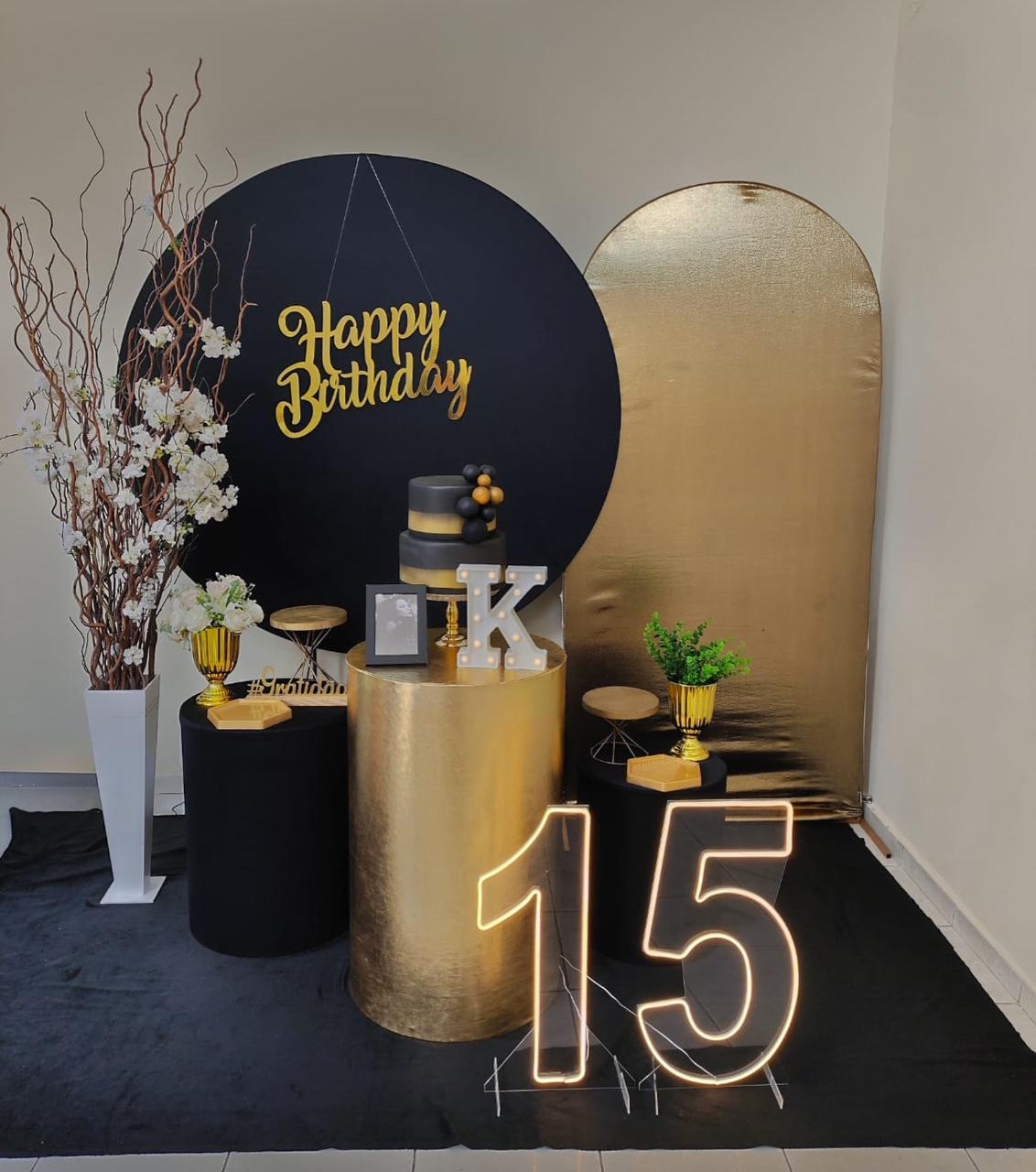 Preto com Dourado Feminino Kit Ouro 