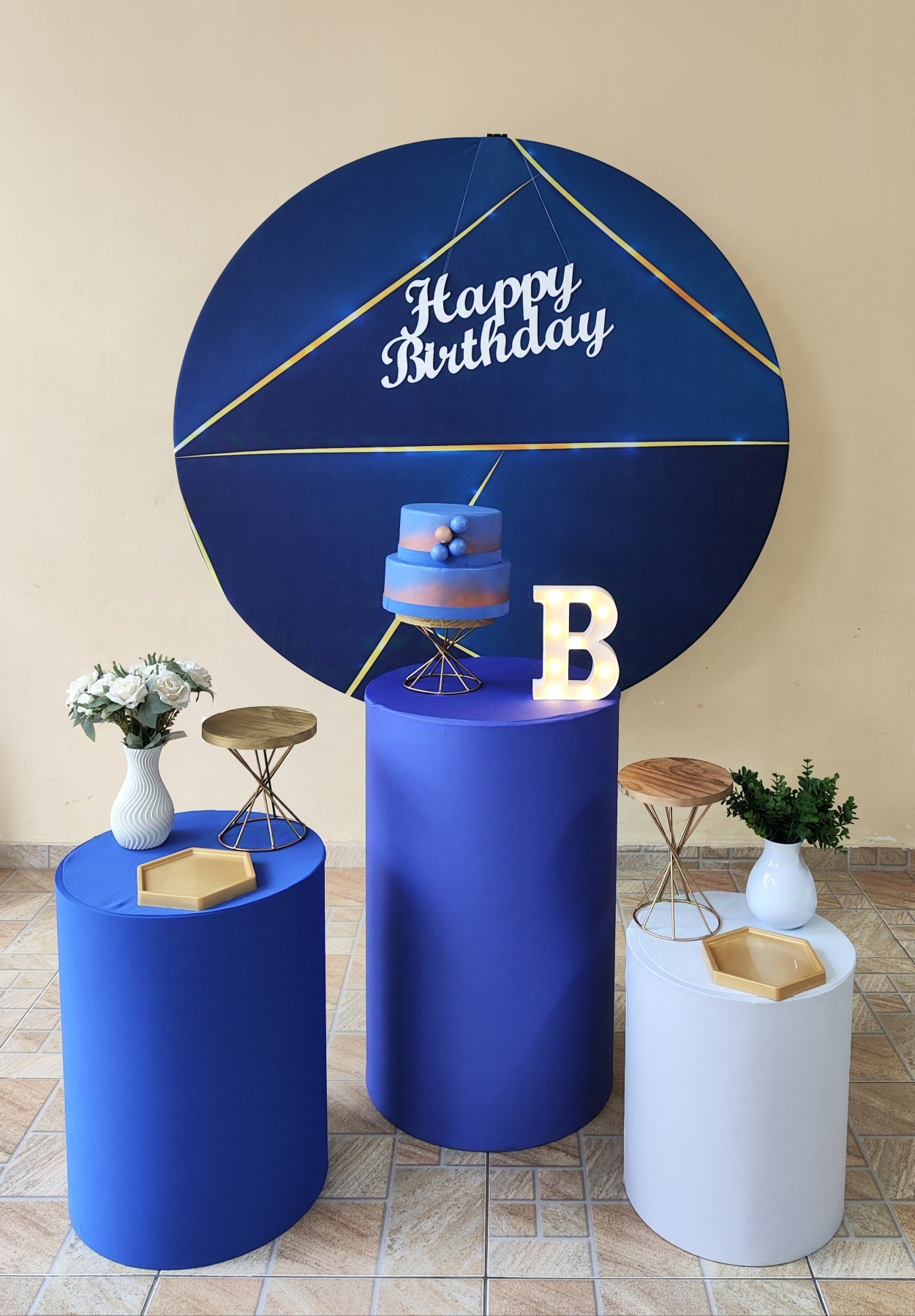 Azul Escuro com Branco Kit Bronze II