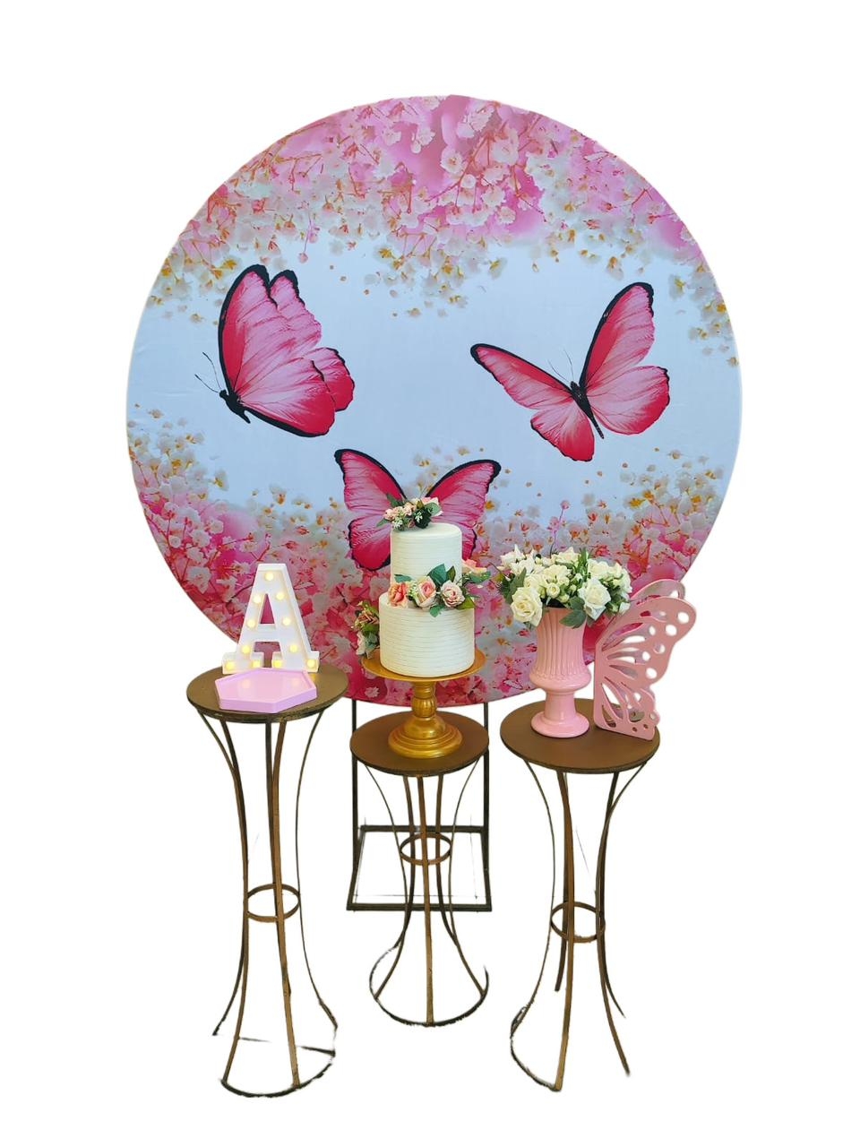  Borboleta Rosa Kit Ouro