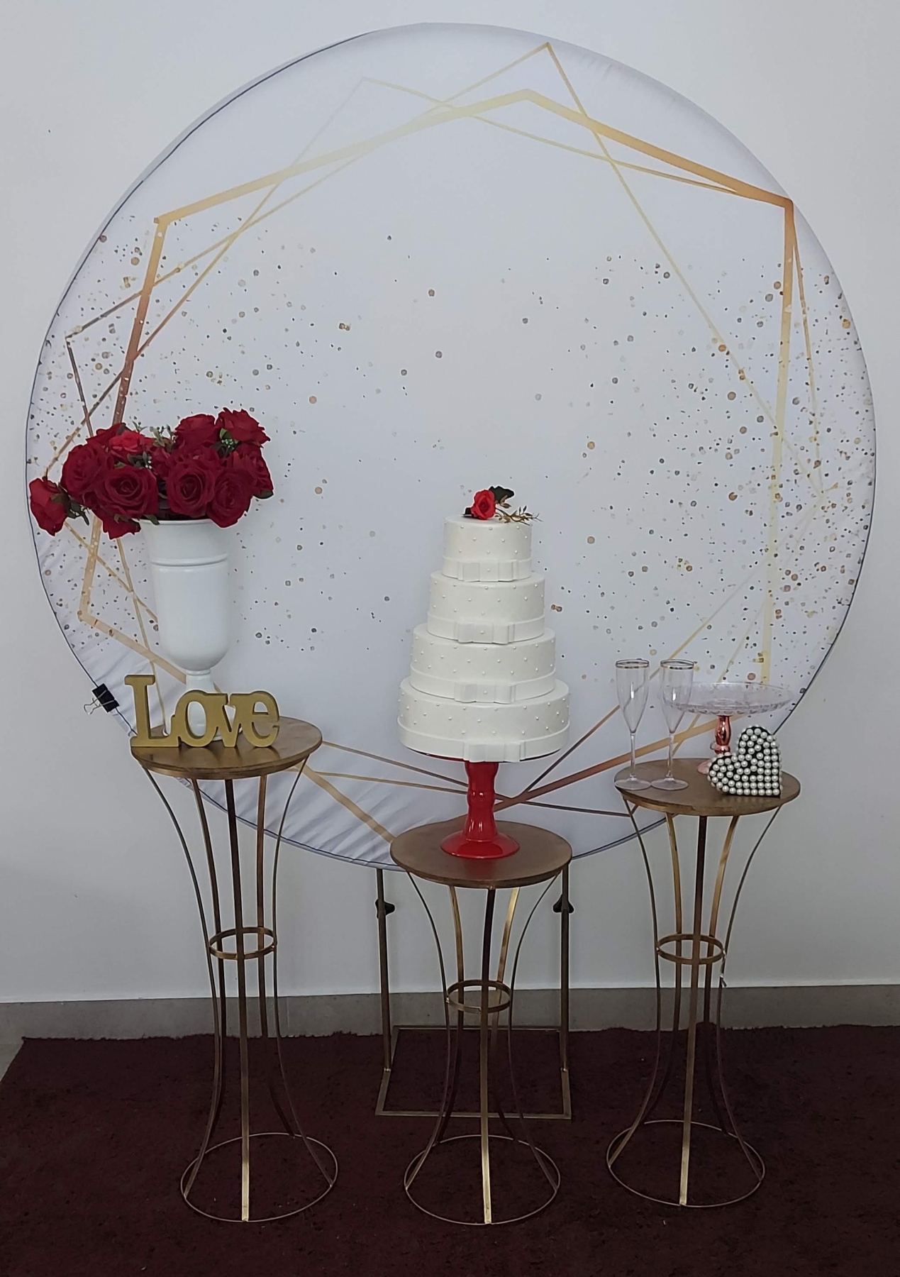 Casamento e Noivado Branco com Glitter e Dour