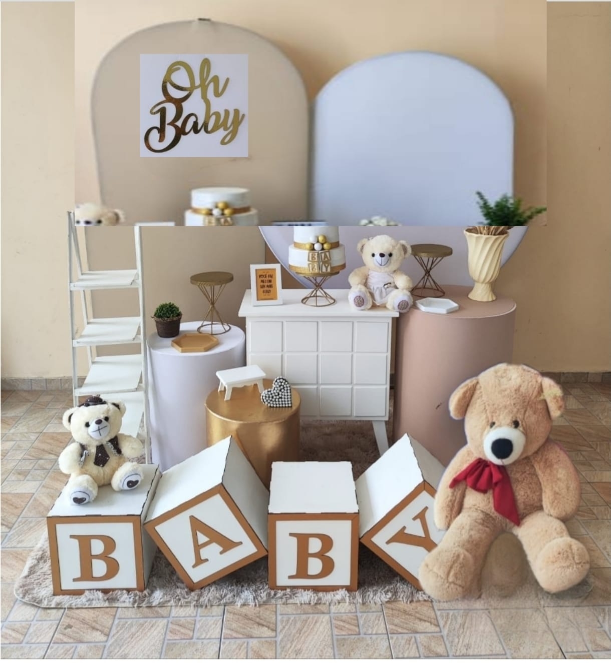 Chá Revelação Liso Kit Platino