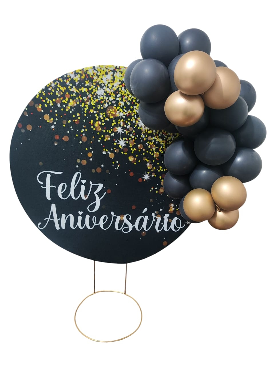 Preto com Dourado Feminino Mini Arco