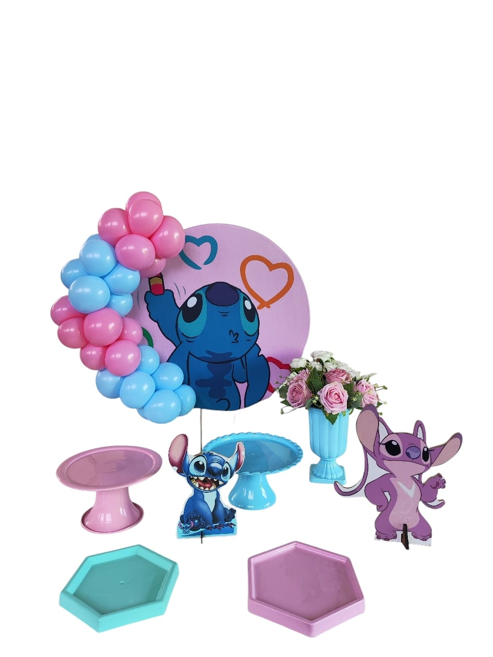 Angel, Lilo e Stitch Corações Mini Kit com be