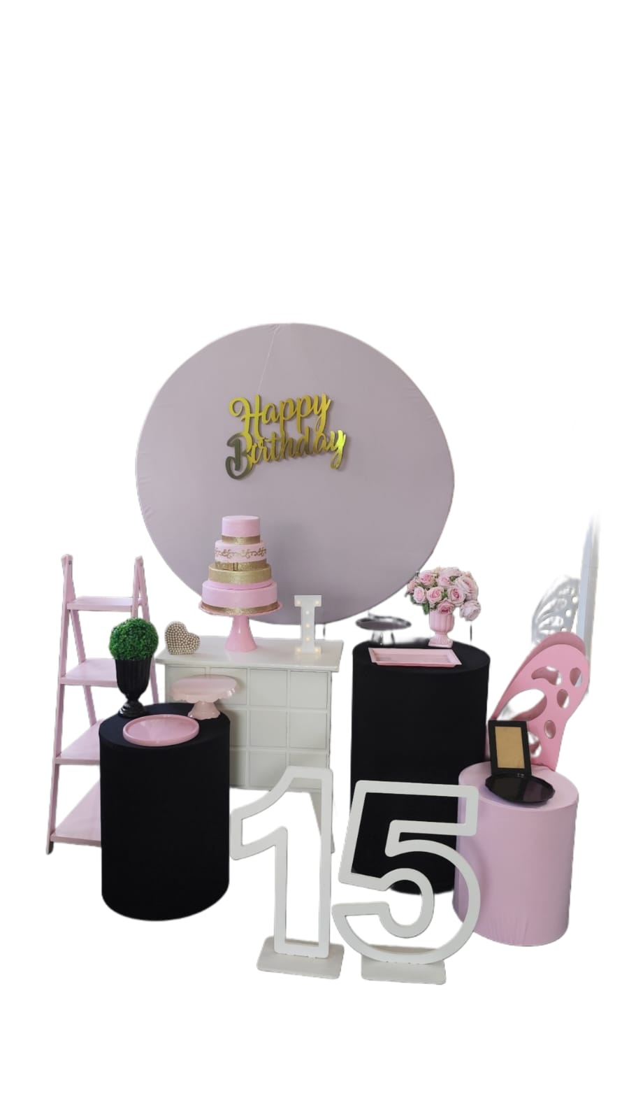 Rosa com Preto Kit Ouro