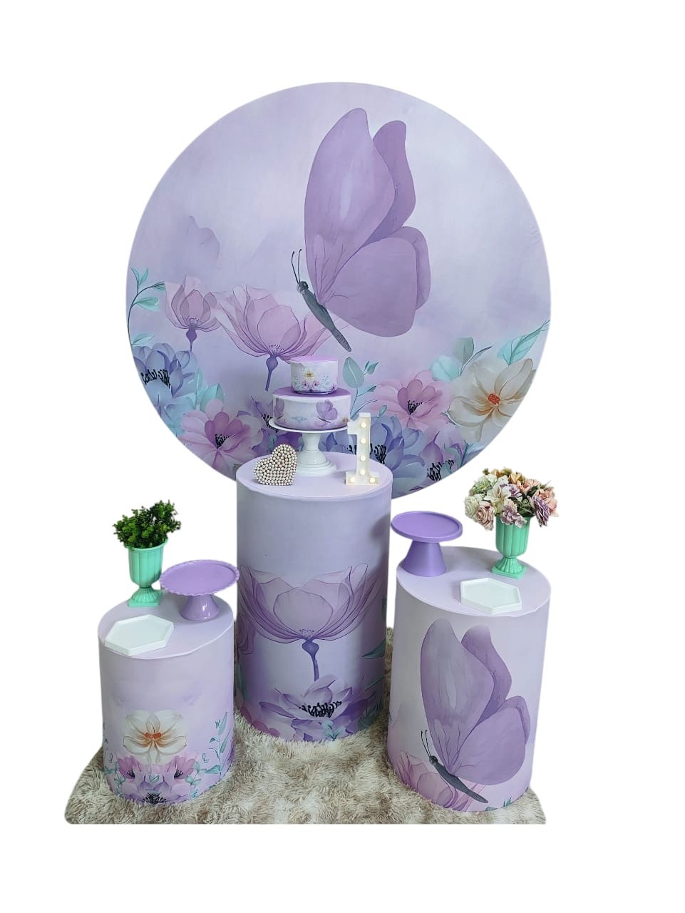 Borboleta Lilás Kit Prata