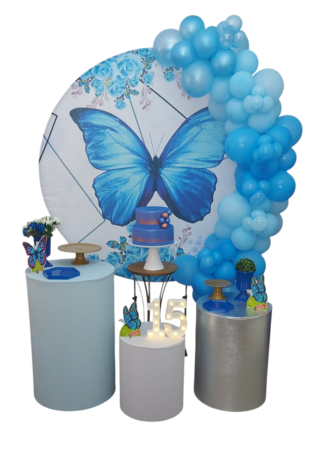 Borboleta Azul Kit Prata I