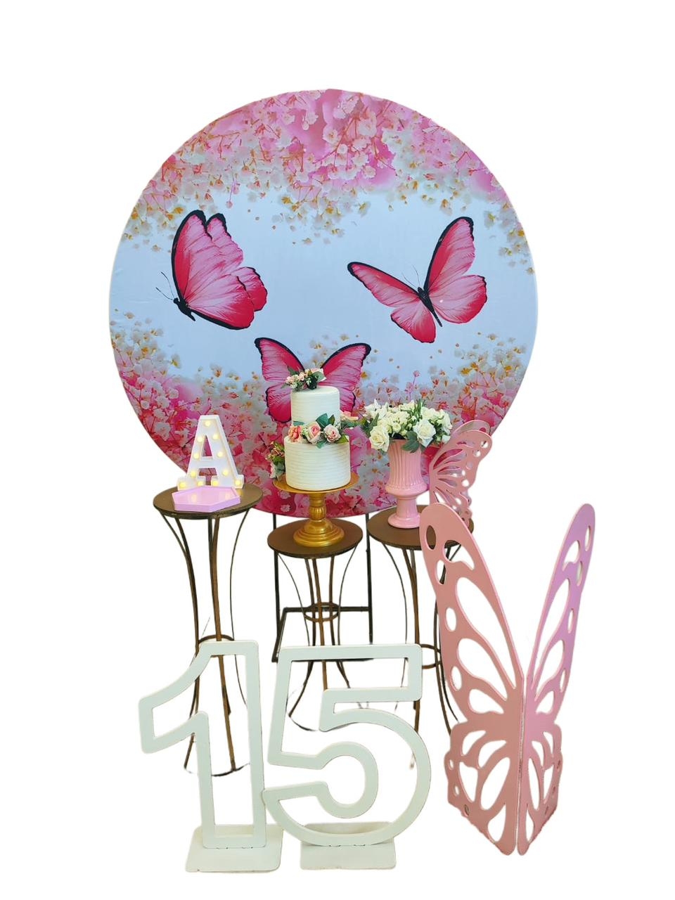 15 Anos Borboleta Rosa Kit Ouro