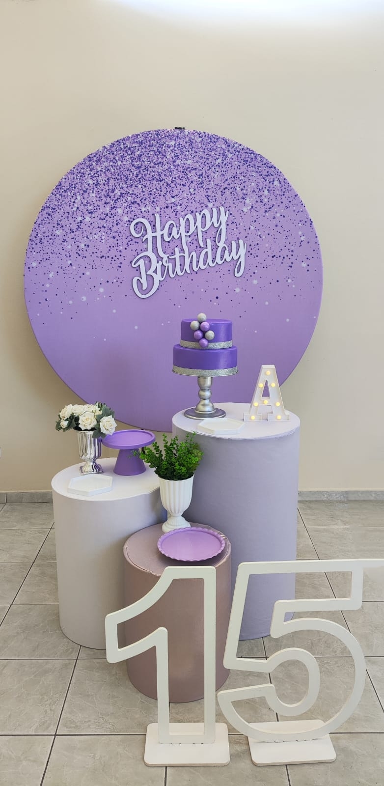 Glitter lilas Modelo 2 Kit Prata