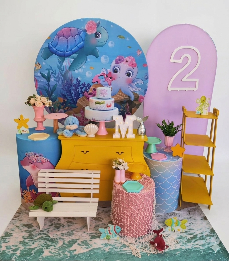 Fundo do Mar Menina Modelo 2 Kit Diamante 