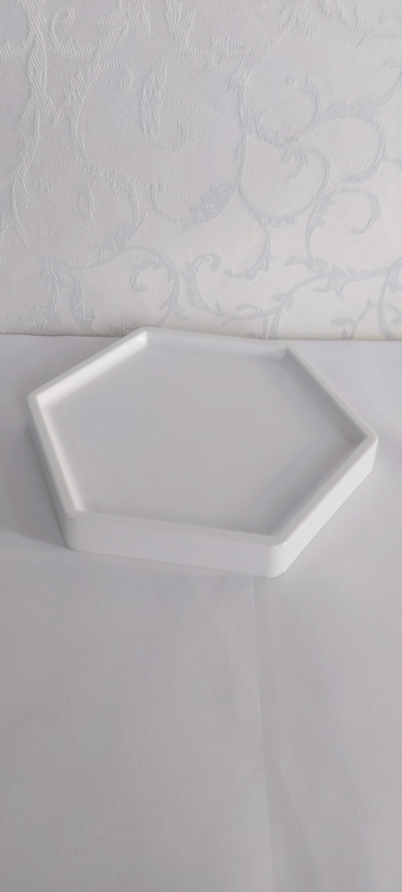 Bandeja baixa Plástico sextavada Branca