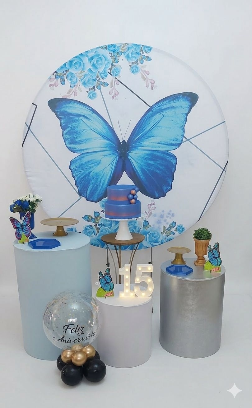 Borboleta Azul Kit Prata I