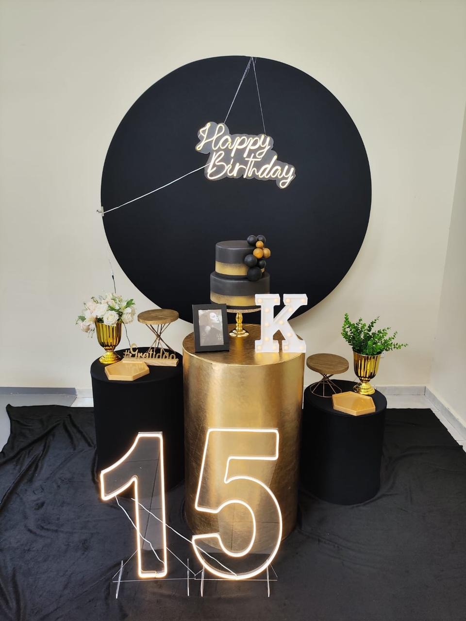 Preto com Dourado Feminino Kit Ouro