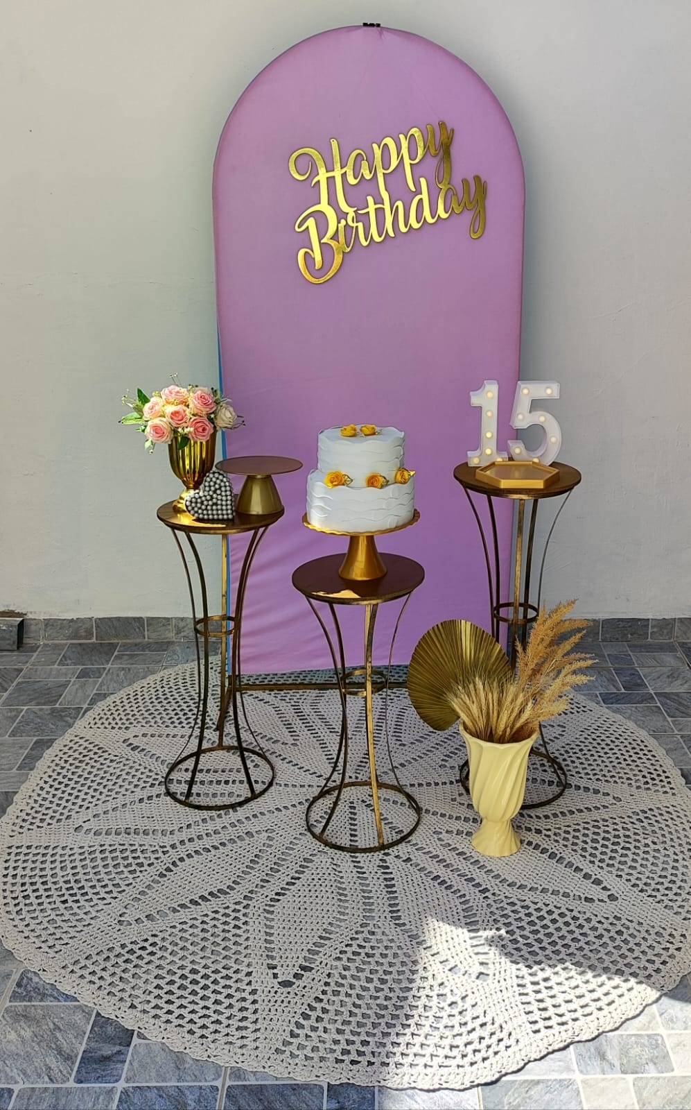 Aniversário Adulto Feminino Branco Kit Ouro