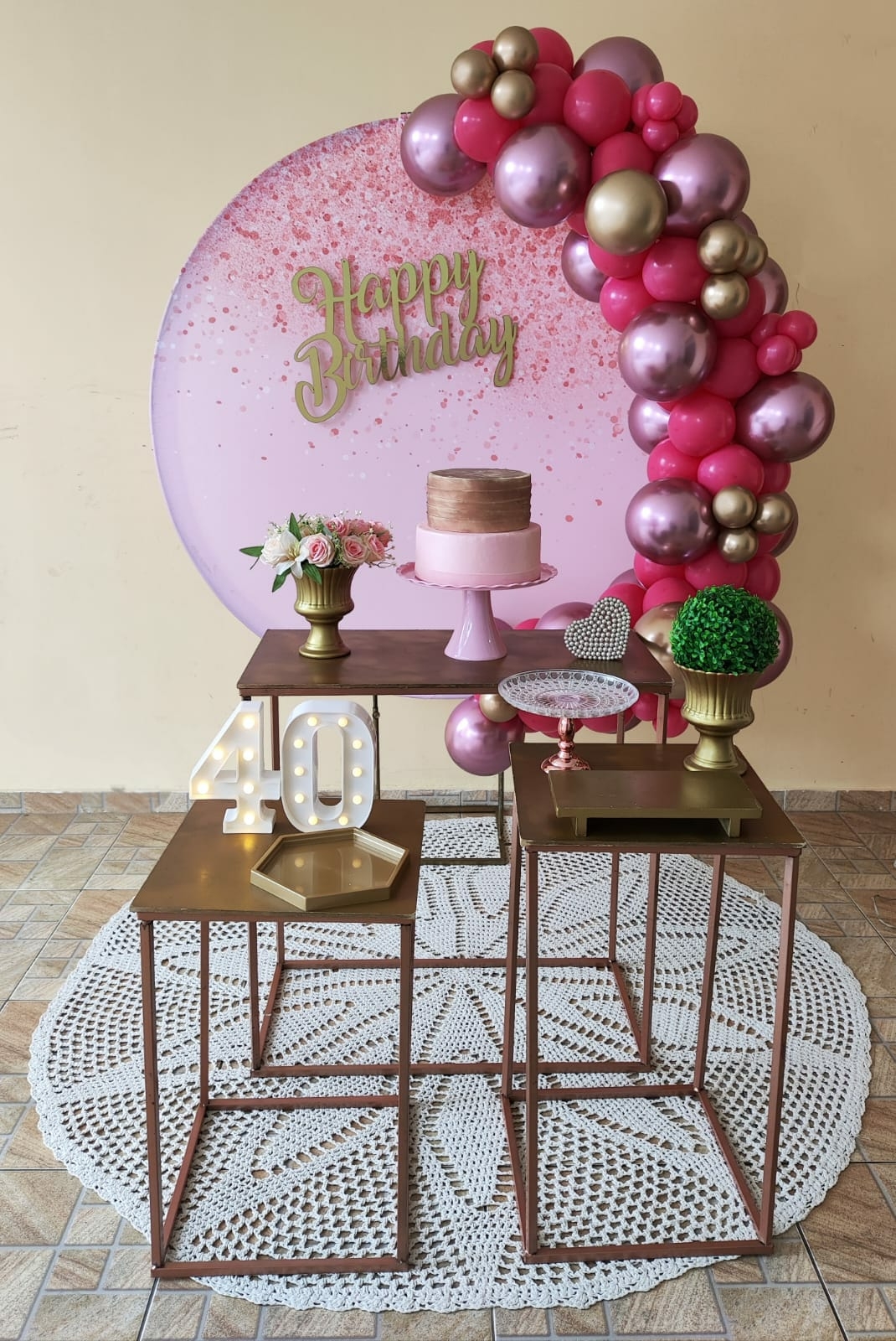 Rosa com glitter Rose Kit Ouro