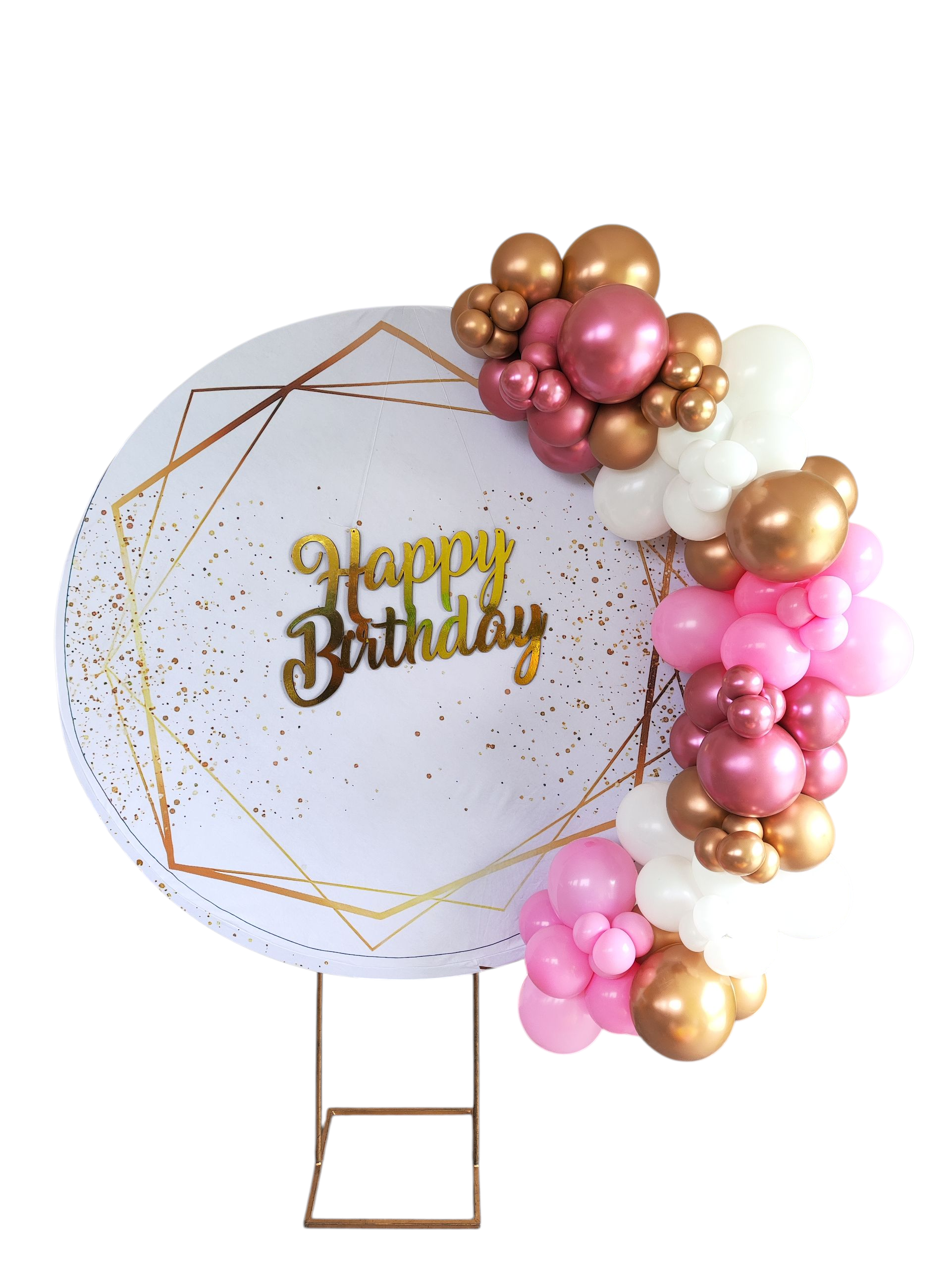 Arco de bexigas Branco e Dourado Tam M