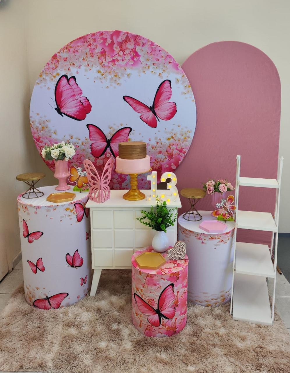 Borboleta Rosa Kit Diamante