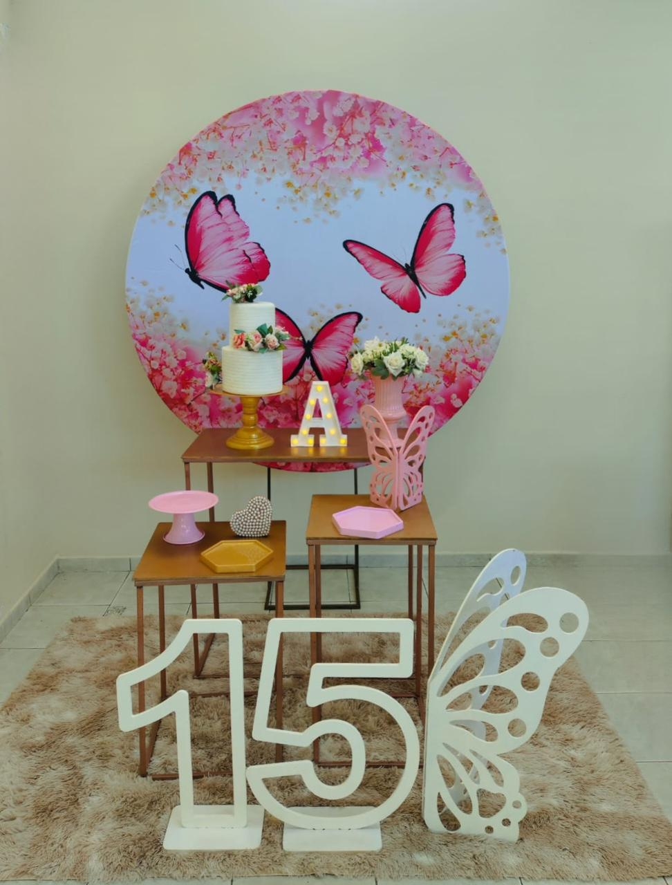  Borboleta Rosa Kit Ouro