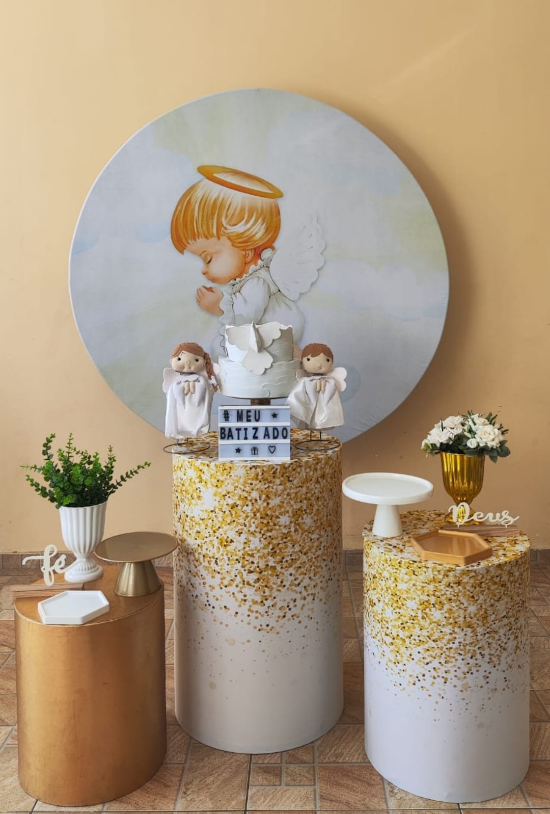 Batizado Anjo Unissex Kit Prata