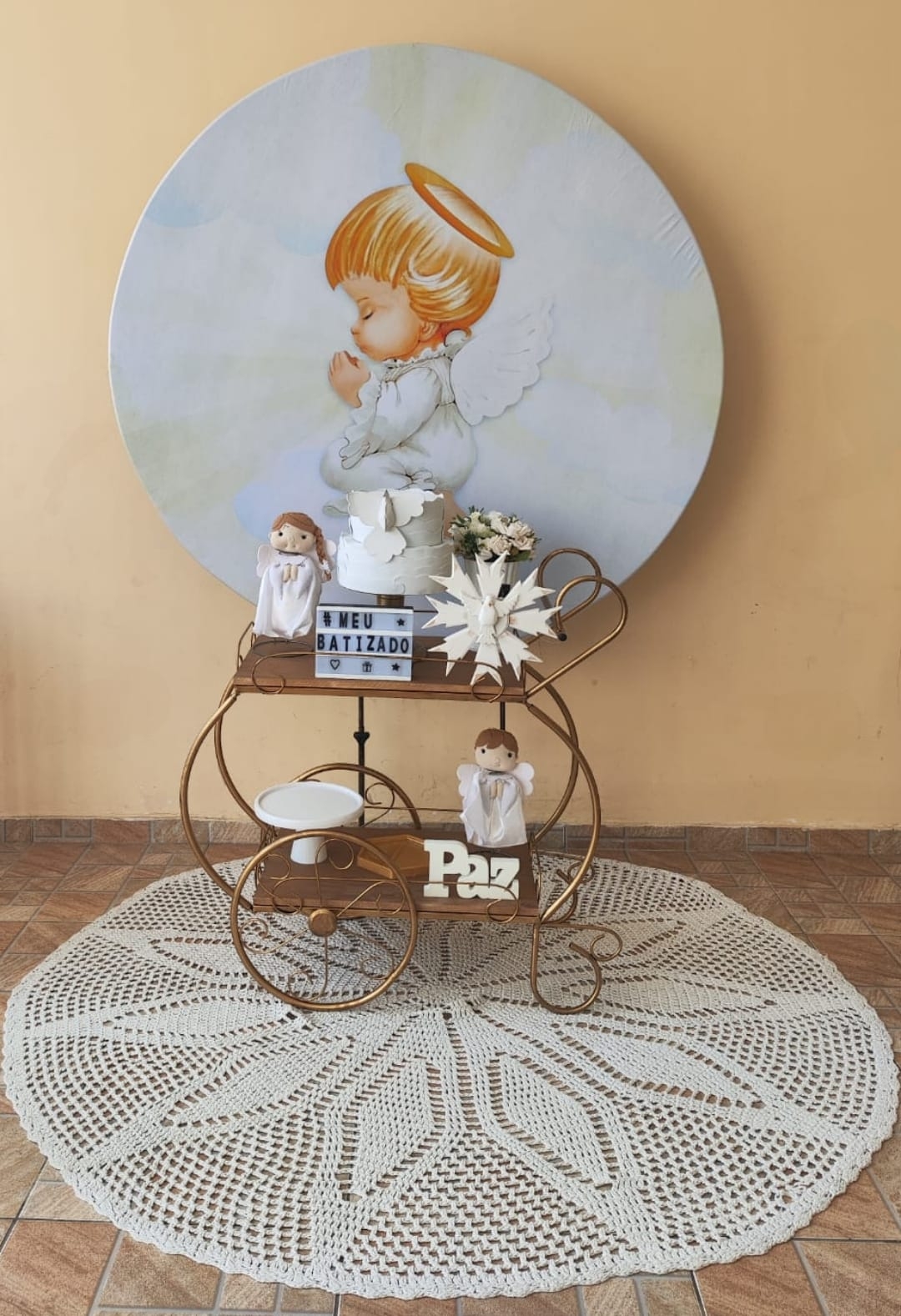 Batizado Anjo Unissex Kit Ouro