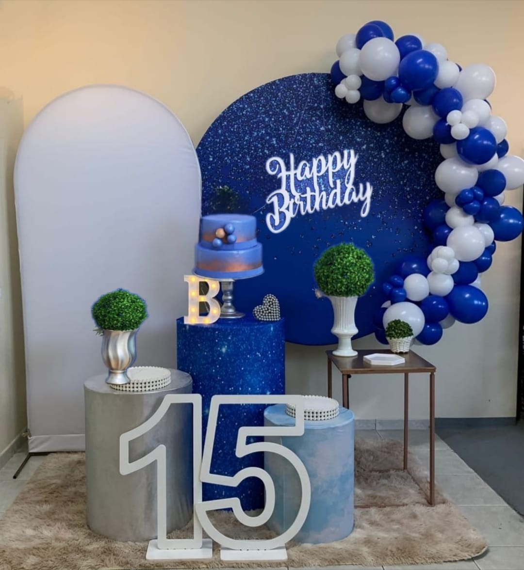 Azul com Glitter Masculino Kit Diamante